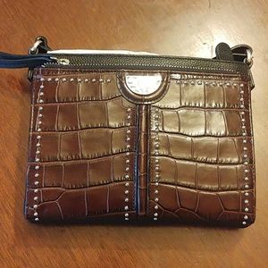 Brighton Blk/Chocolate Jagger Crossbody Organizer